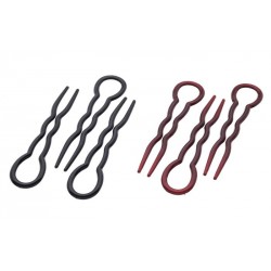Plastic hairpin in brown and black