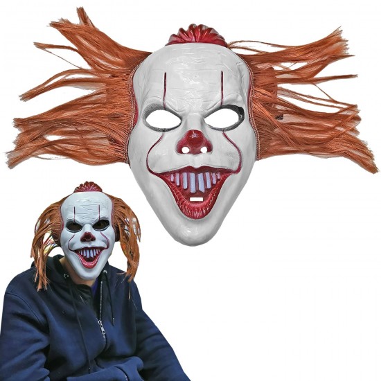 CLOWN MASK WITH BROWN HAIR SEASONAL PRODUCTS