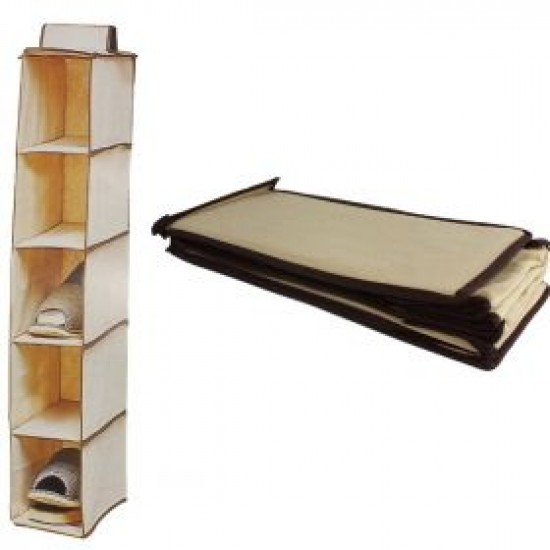 Hanging wardrobe organizer for beige shoes 15x30x1