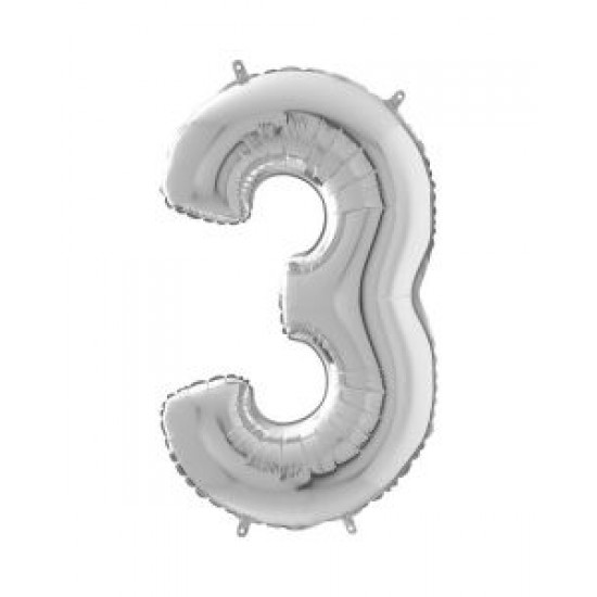 Balloon Silver Number 3
