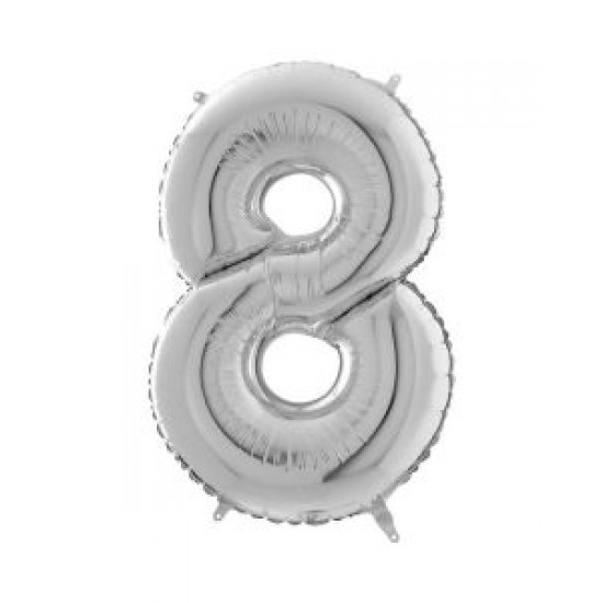 Balloon Silver Number 8