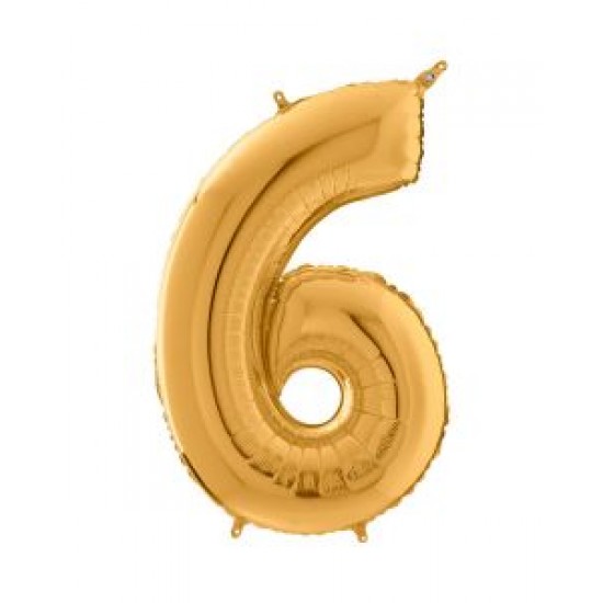 Balloon gold Number 6