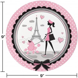 ΧΑΡΤΙΝΑ ΠΙΑΤΑ 23 Εκ (8 Τεμ.) "Party in Paris" ΧΑΡΤΙΝΑ ΠΙΑΤΑ 23 Εκ (8 Τεμ.) "Party in Paris"