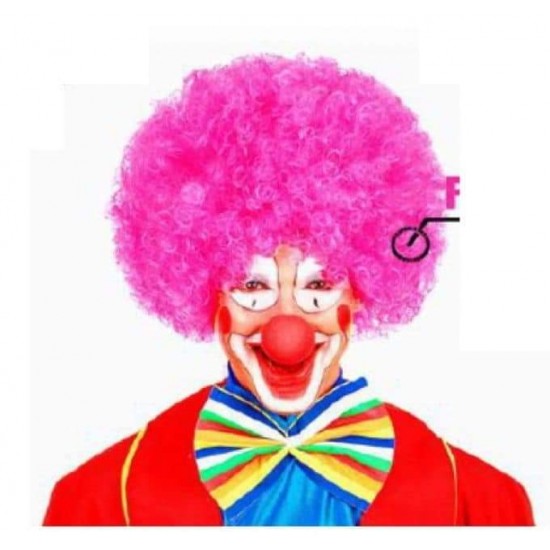 Clown wig fuchsia 