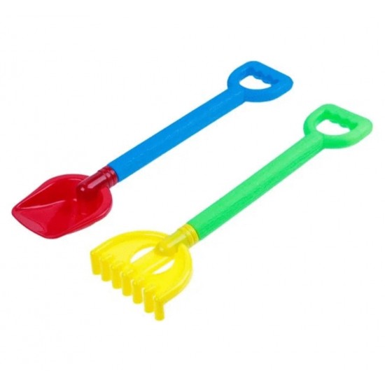 Sand Toy Rake & Shovel Set Colored 45cm