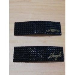 ΣΕΤ 2 CLIPS ΜΑΛΛΙΩΝ ΜΕ ΜΑΥΡΟ ΣΤΡΑΣ ΚΑΙ ΜΠΡΟΝΖΕ ΕΠΙΓΡΑΦΗ