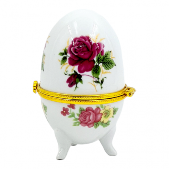 EGG CUP PORCELAIN FLOWERS PINK