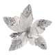 CHRISTMAS DECORATIVE FLOWER ALEXANDRINE WHITE (20x