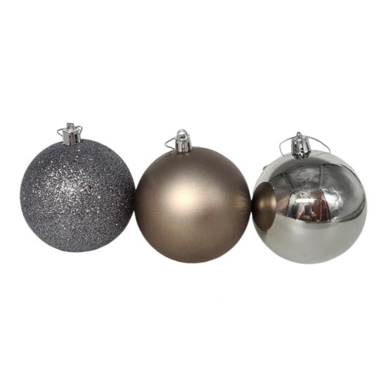 ΣΕΤ 6 ΧΡΙΣΤΟΥΓΕΝΝΙΑΤΙΚΕΣ ΜΠΑΛΕΣ,4 ΕΚ., ΓΥΑΛΙΣΤΕΡΑ,