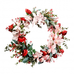 ΧΕΙΡΟΠΟΙΗΤ ΔΙΑΚΟΣΜΗΤΙΚΟ ΣΤΕΦΑΝΙ ΜΕ  ΤΕΧΝΗΤΑ ΛΟΥΛΟΥΔΙΑ ΡΟΖ & ΚΟΚΚΙΝΟ 30εκ. ΧΕΙΡΟΠΟΙΗΤ ΔΙΑΚΟΣΜΗΤΙΚΟ ΣΤΕΦΑΝΙ ΜΕ  ΤΕΧΝΗΤΑ ΛΟΥΛΟΥΔΙΑ ΡΟΖ & ΚΟΚΚΙΝΟ 30εκ.