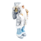 SANTA CLAUS CHRISTMAS FIGURINE BLUE WITH SILVER- 3