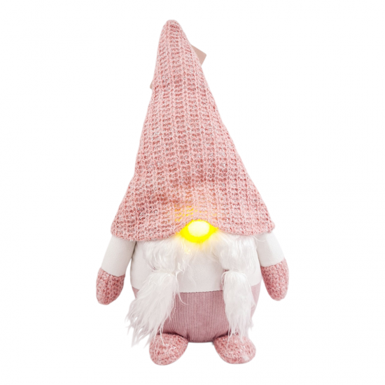 PINK CHRISTMAS GNOME WITH LED LIGHT - 37cm PINK CHRISTMAS GNOME WITH LED LIGHT - 37cm