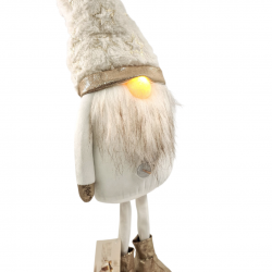 WHITE & GOLD CHRISTMAS GNOME WITH LED LIGHT - 60cm WHITE & GOLD CHRISTMAS GNOME WITH LED LIGHT - 60cm