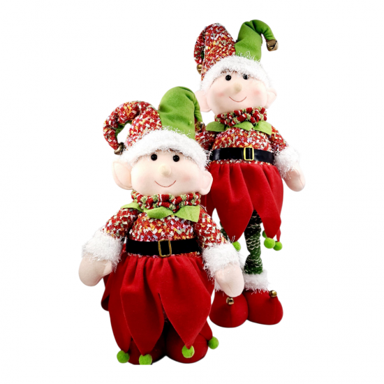  CHRISTMAS DECORATIVE ELF FIGURE WITH SWINGING LEG
