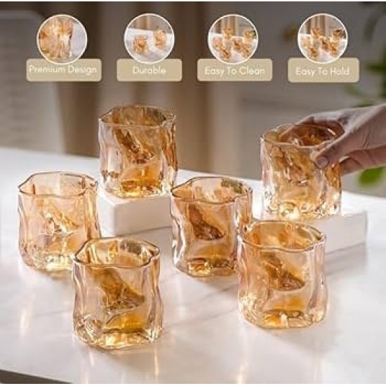ΠΟΤΗΡΙΑ ΓΙΑ ΟΥΙΣΚΙ 4 ΤΜΧ 280 ML ΣΕ ΧΡΥΣΟ ΧΡΩΜΑ