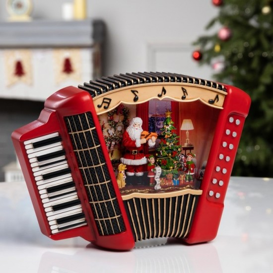 Light-Up Christmas Accordion Decoration with Santa