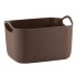ORGANIZING BASKET WITH HANDLES PLASTIC BROWN 26X21.5X15 CM