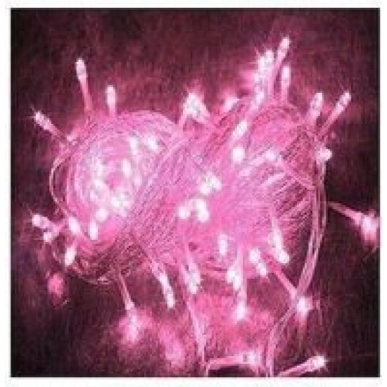 100 LED ΧΡΙΣΤΟΥΓΕΝΝΙΑΤΙΚΑ ΛΑΜΠΑΚΙΑ ΡΟΖ ΜΕ ΔΙΑΦΑΝΟ 