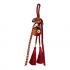   GOOD LUCK CHARM 2026 METALLIC POMEGRANATE RED- GOLD WITH EYE AND TASSELS