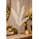 WHITE SNOW-FLOCKED CHRISTMAS SPRAY WITH IRIDESCENT WHITE SNOW-FLOCKED CHRISTMAS SPRAY WITH IRIDESCENT