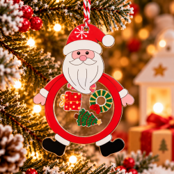 CHRISTMAS HANGING SANTA CLAUS  ACRYLIC ORNAMENT 8.5X11.5 CM