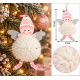 CHRISTMAS HANGING ANGEL ORNAMENT WITH WHITE POM PO CHRISTMAS HANGING ANGEL ORNAMENT WITH WHITE POM PO