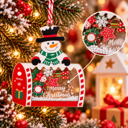 CHRISTMAS HANGING SNOWMAN WITH MAILBOX ORNAMENT 11×11.5 CM