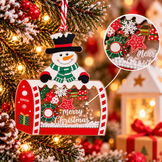 CHRISTMAS HANGING SNOWMAN WITH MAILBOX ORNAMENT 11