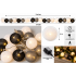 20 LED CHRISTMAS STRING LIGHTS WITH MULTICOLORED COTTON BALLS 6 CM, WARM WHITE LIGHT AND 6-HOUR TIMER – 3 METERS