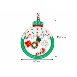 CHRISTMAS HANGING TRANSPARENT ACRYLIC BAUBLE ORNAMENT 8.7X10.7 CM – 2 COLORS