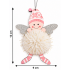 CHRISTMAS HANGING ANGEL ORNAMENT WITH WHITE POM POM AND SILVER WINGS 12×9 CM