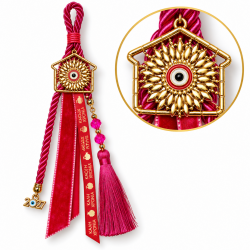2027 HOUSE LUCKY CHARM WITH EVIL EYE & FUCHSIA TASSEL 2027 HOUSE LUCKY CHARM WITH EVIL EYE & FUCHSIA TASSEL