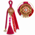 2027 POMEGRANATE LUCKY CHARM WITH EVIL EYE & FUCHSIA TASSEL