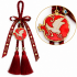 POMEGRANATE LUCKY CHARM WITH DOVE & DOUBLE RED TASSELS