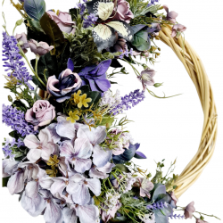 ΧΕΙΡΟΠΟΙΗΤΟ ΣΤΕΦΑΝΙ 35 ΕΚΑΤΟΣΤΑ ΜΕ ΥΦΑΣΜΑΤΙΝΑ ΛΟΥΛΟΥΔΙΑ ΚΑΙ ΠΡΑΣΙΝΑΔΑ