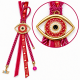 LUCKY CHARM 2027 - FUCHSIA EVIL EYE WITH GOLD DET LUCKY CHARM 2027 - FUCHSIA EVIL EYE WITH GOLD DET