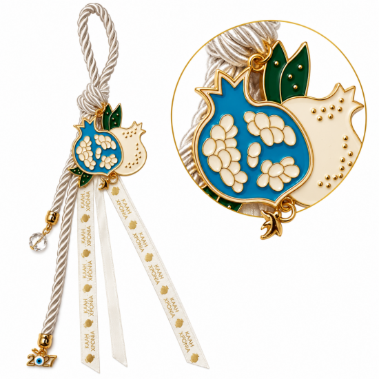 2027 DOUBLE POMEGRANATE LUCKY CHARM IN TURQUOISE &