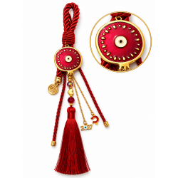 2027 LUCKY CHARM WITH RED POMEGRANATE, EVIL EYE & TASSEL 2027 LUCKY CHARM WITH RED POMEGRANATE, EVIL EYE & TASSEL