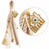 2027 LUCKY CHARM WITH GOLD-TONE HOUSE, EVIL EYE AND IVORY TASSEL