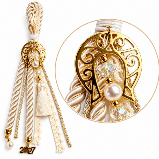 2027 LUCKY CHARM WITH GOLD-TONE HORSESHOE, IVORY L 2027 LUCKY CHARM WITH GOLD-TONE HORSESHOE, IVORY L