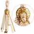 2027 LUCKY CHARM WITH GOLD-TONE HORSESHOE, IVORY LACE AND TASSEL