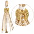 2027 LUCKY CHARM WITH GOLD-TONE ANGEL WINGS, LACE AND IVORY TASSEL