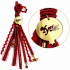 2027 LUCKY CHARM WITH GOLD POMEGRANATE AND RED TASSEL