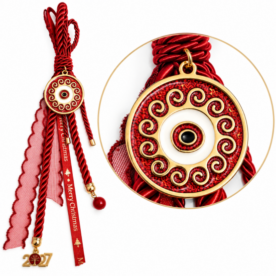 2027 LUCKY CHARM WITH RED EVIL EYE AND “MERRY CHRI