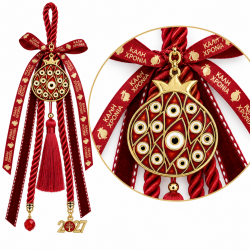 2027 LUCKY CHARM WITH RED EVIL EYE POMEGRANATE AND TASSEL 2027 LUCKY CHARM WITH RED EVIL EYE POMEGRANATE AND TASSEL