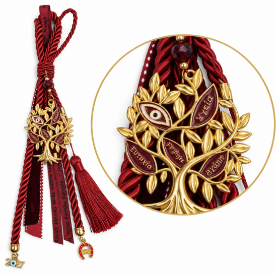 2027 LUCKY CHARM WITH GOLD-TONE WISHING TREE, EVIL 2027 LUCKY CHARM WITH GOLD-TONE WISHING TREE, EVIL