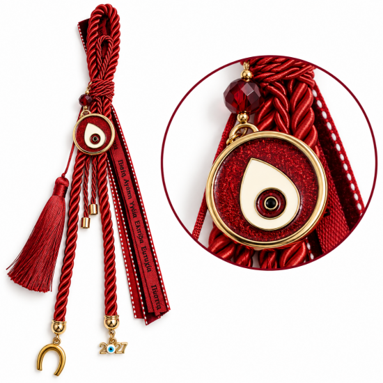 2027 LUCKY CHARM WITH RED EVIL EYE, HORSESHOE AND 2027 LUCKY CHARM WITH RED EVIL EYE, HORSESHOE AND