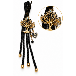 2027 LUCKY CHARM WITH GOLD-TONE TREE OF LIFE AND BLACK CORD 2027 LUCKY CHARM WITH GOLD-TONE TREE OF LIFE AND BLACK CORD