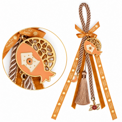 2027 LUCKY CHARM WITH POMEGRANATE, EVIL EYE AND MUSTARD RIBBONS 2027 LUCKY CHARM WITH POMEGRANATE, EVIL EYE AND MUSTARD RIBBONS