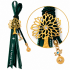 2027 TREE OF LIFE LUCKY CHARM WITH RHINESTONE AND DEEP GREEN CORD